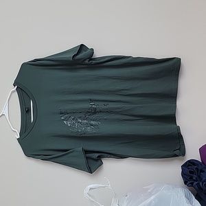 Women dark green top